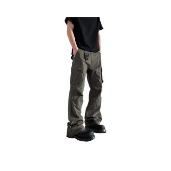 NEVER RULE Cargo Pants Unisex Vintage Green