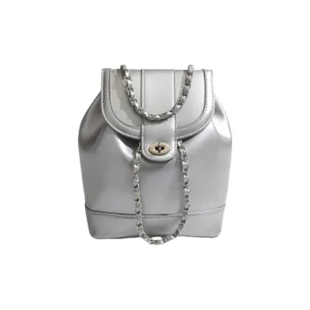 FCTOSSR PU With Leather Chain Bag Bucket Bag Backpack Women's White/Black/Red/Silver