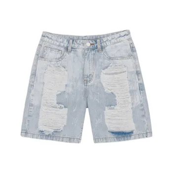 UNTILWERICH Denim Shorts Unisex Light Blue