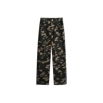 WANCHAO CP Casual Pants Unisex Gray Green Camouflage