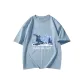 Haze Blue-Short-Sleeved-Snow Mountain White