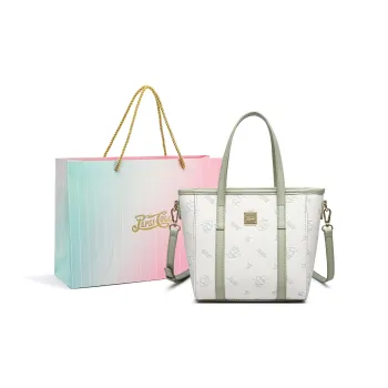 Pepsi PU Tote Bag Crossbody Handbag Small Size Women's Cherry Blossom Pink/Fresh Green