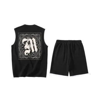 SCRM Mock Two-Piece Set Summer Unisex Black