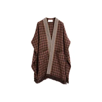 Valentino Checked Cape Coat