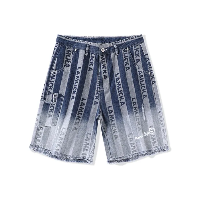 LAMLICKA Denim Shorts Unisex Blue-0