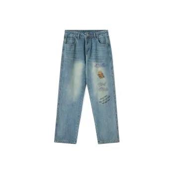 ANDEZHANMUSI Jeans Unisex Blue