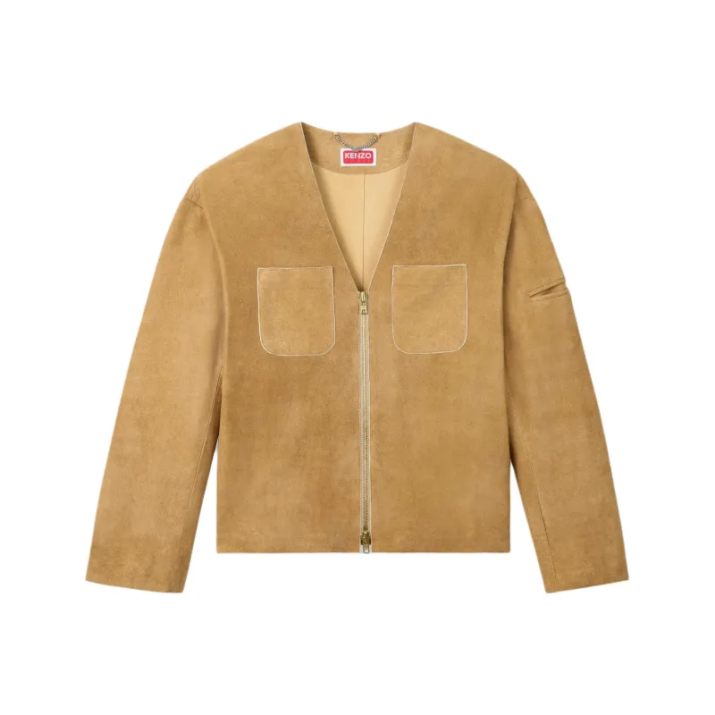 KENZO SS25 Leather Jacket Men's Beige-0