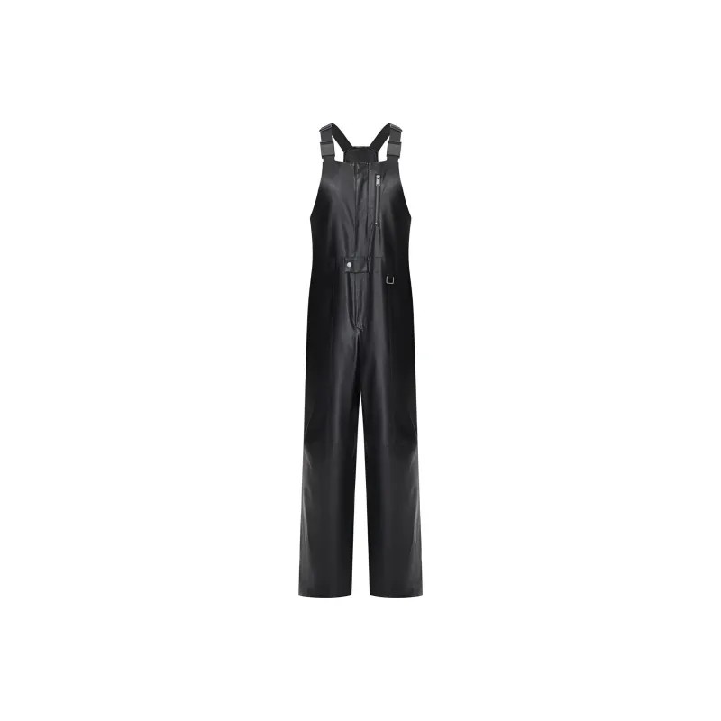 TEAM WANG Choices Faux Leather Jumpsuit-0