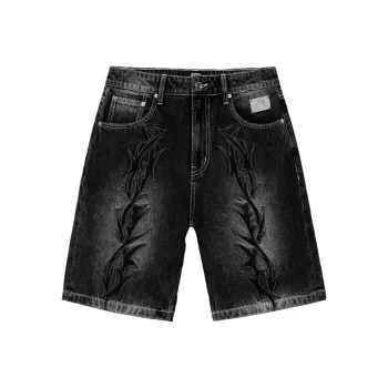 Revenge Denim Shorts Unisex Black