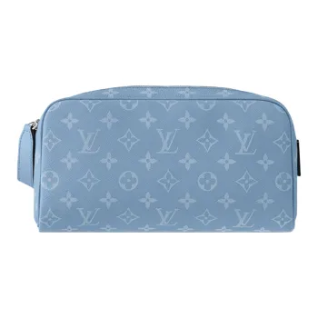 LOUIS VUITTON Dopp Kit Coated Canvas Toiletry Bag Men's Sky Blue