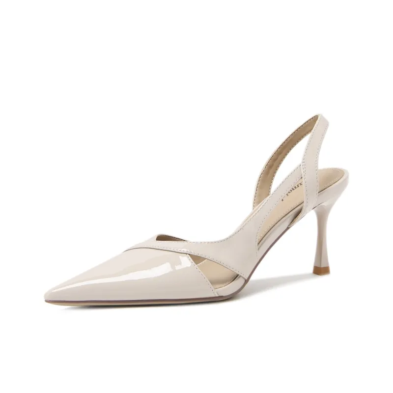 CAMEIDO Slim Heel High Heels Women's Nude-2