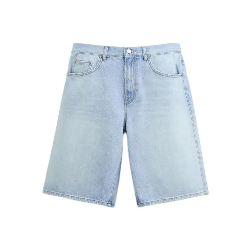 ZARA Denim Shorts Unisex Light Blue-0