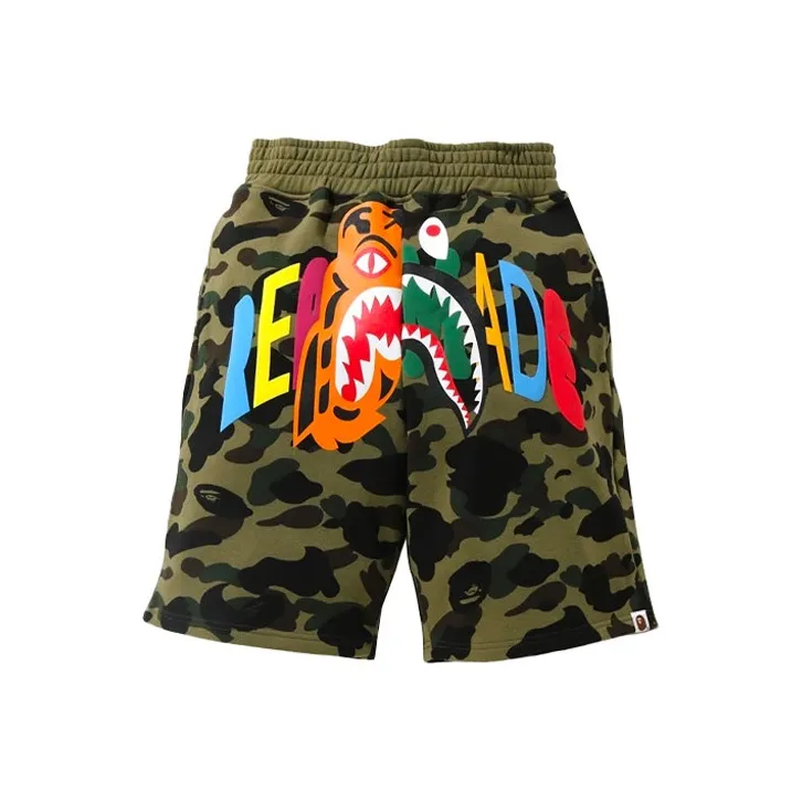 A BATHING APE x READYMADE Casual Shorts Men's Army Green-0