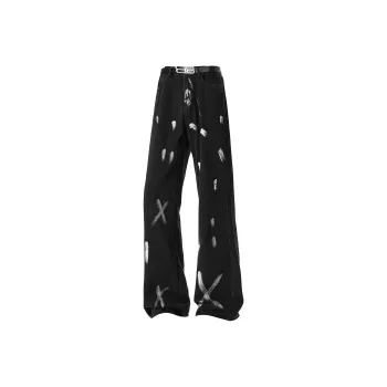 HOKLV Jeans Unisex Black