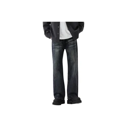 ALL IN Jeans Mens Elegant Apricot's Swallow Neck Blue