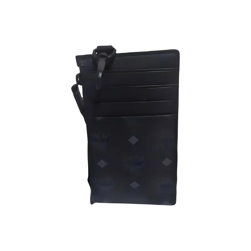 MCM Leather Card Holder Unisex Black-1