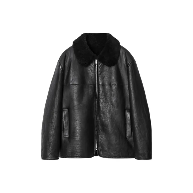 COS Leather Jackets Men Black-0