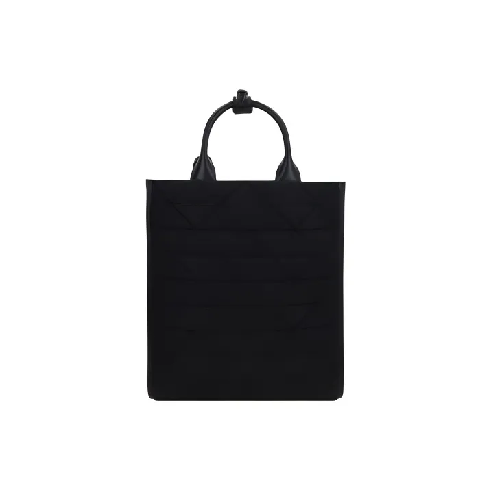 PRADA Leather With Canvas With Nylon Tote Bag, Shopping Bag, Shoulder Bag, Handbag Unisex Black-2