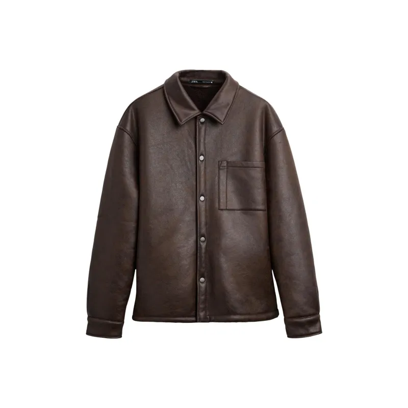ZARA Leather Jackets Men-0