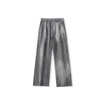 FAIRWHALE Loose Fit Wide Leg Spring Summer Jeans Unisex Gray