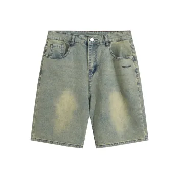 SUPERMOON Denim Shorts Unisex Washed Yellow Mud