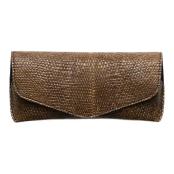 PRADA Water Monitor Lizard Skin Eyeglass Pouch Large Mini Men's Cork Beige
