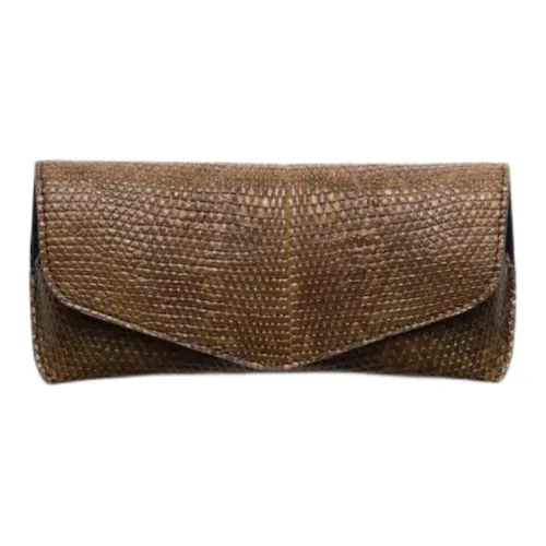 PRADA Water Monitor Lizard Skin Eyeglass Pouch Large Mini Men
s Cork Beige