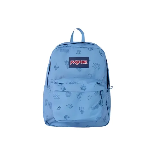 JanSport Polyester Backpack Medium Size Unisex Underwater World Blue