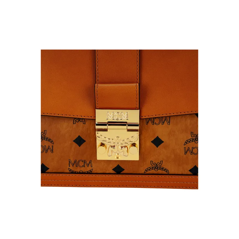 MCM Tracy Shoulder Bag Medium Visetos Cognac-4