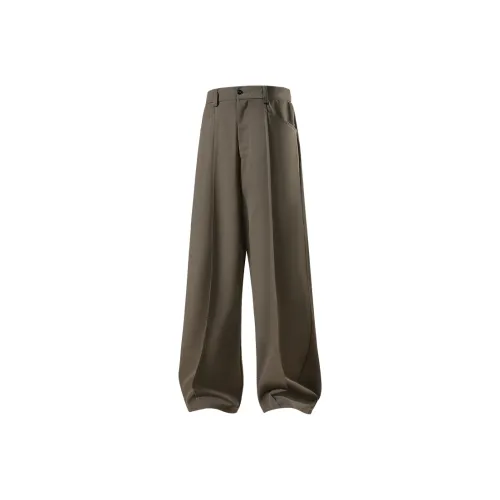 NOME Office Worker Draped Height Increasing Slimming Straight Fit Wide Leg Pants Unisex