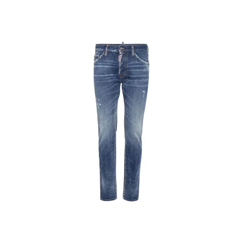 Dsquared2 Straight Leg Distressed Skinny Jeans-0