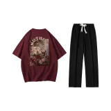 Clothing Set (Top in Burgundy+Pants in Black)