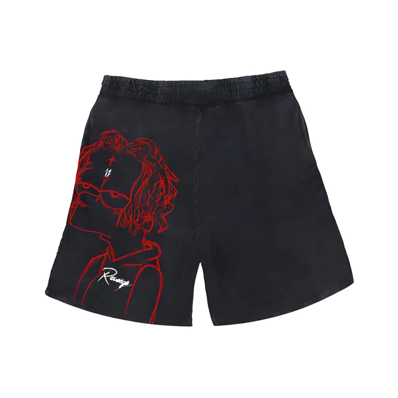 Revenge X Trippie Redd Collection Casual Shorts Unisex Black-0