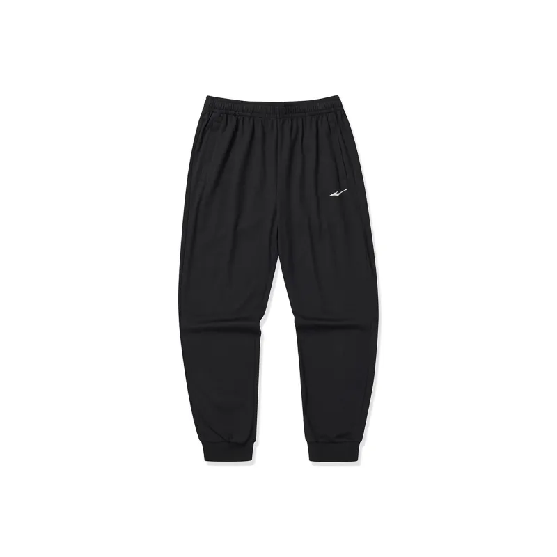 Erke Variety Training Collection Knitted Sports Pants Men's Jet Black-0