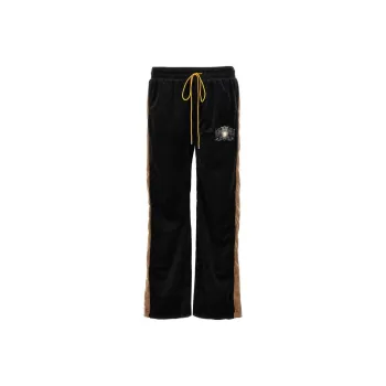 RHUDE Crest embroidered Velvet Track Pants