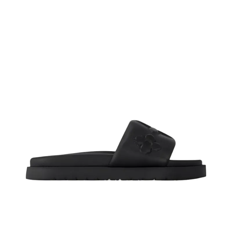 LOUIS VUITTON Slide Slippers Women's Black-1