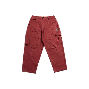 WOOKONG Autumn And Winter Season Cargo Pants Unisex Red