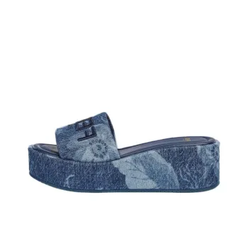 FENDI Sunshine Slip Resistant Slide Slippers 6cm Women's Blue