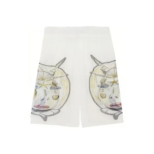 Burberry Marine Sketch Sheer Plisse Shorts