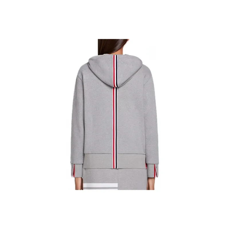 THOM BROWNE Zipped Drawstring Hoodie-1