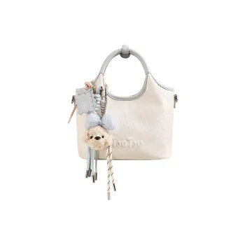 TOUTOU Synthetic Leather Handbag Regular Women's Cream White/Strawberry Pink