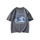 Dark Gray-Short-Sleeved-Snow Mountain White