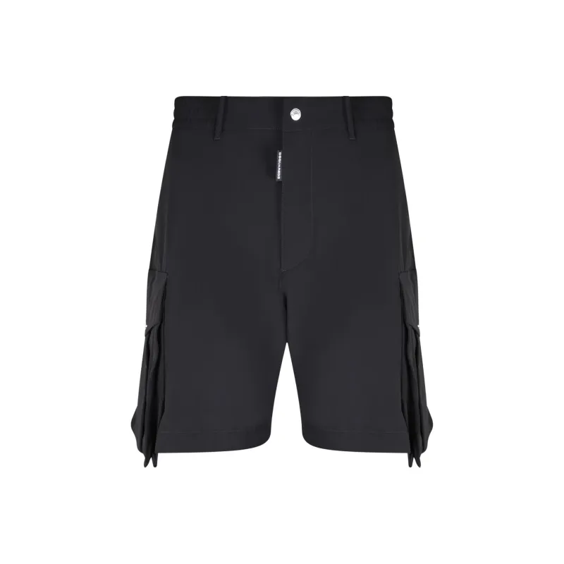 DSQUARED 2 Button Detailed Knee Length Cargo Shorts-0