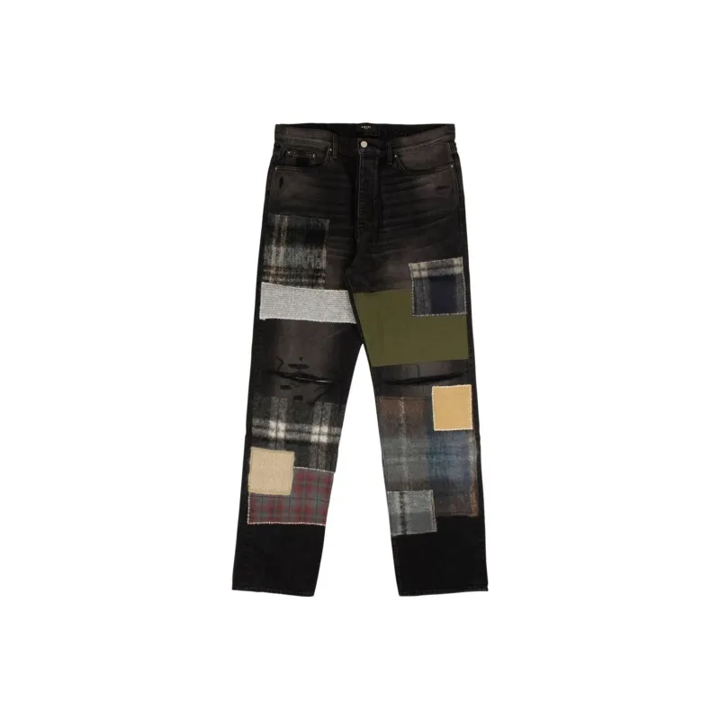 AMIRI Loose Mohair Patch Relaxed Fit Jeans-0