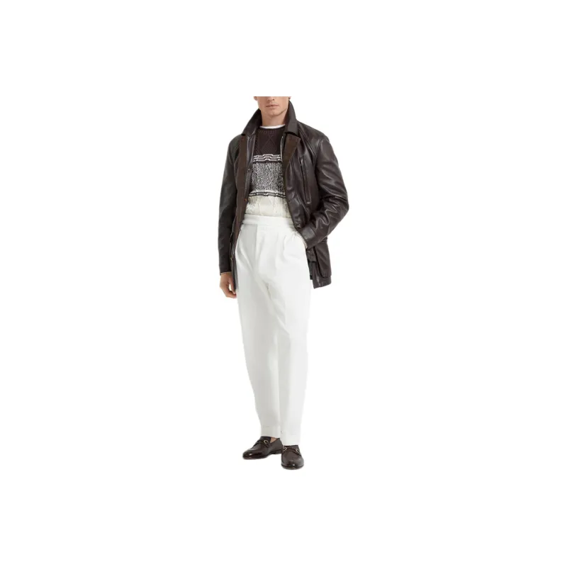 Brunello Cucinelli Leather Parka Jacket-0