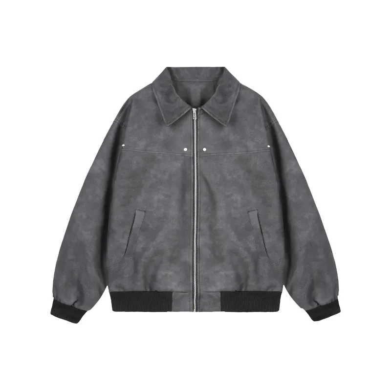 FORCEPULR Leather Jacket Puffer Jacket Unisex-36