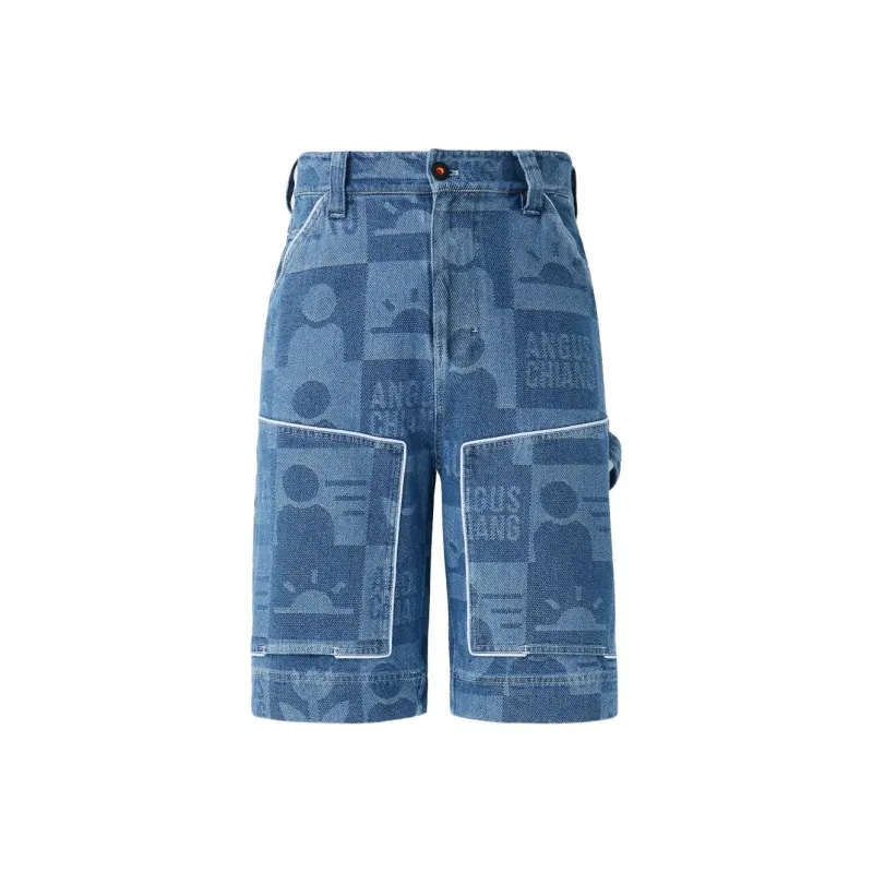 ANGUS CHIANG Denim Shorts Men Blue-0
