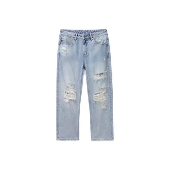 HUNZHI Jeans Unisex Denim Blue