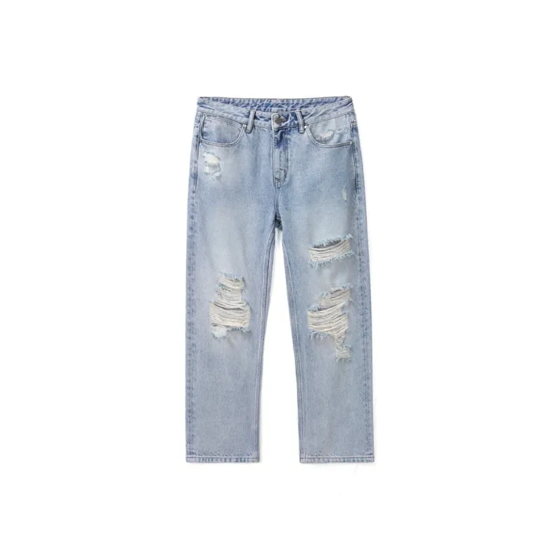 HUNZHI Jeans Unisex Denim Blue-0