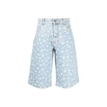 CDG Denim Shorts Men Denim Blue